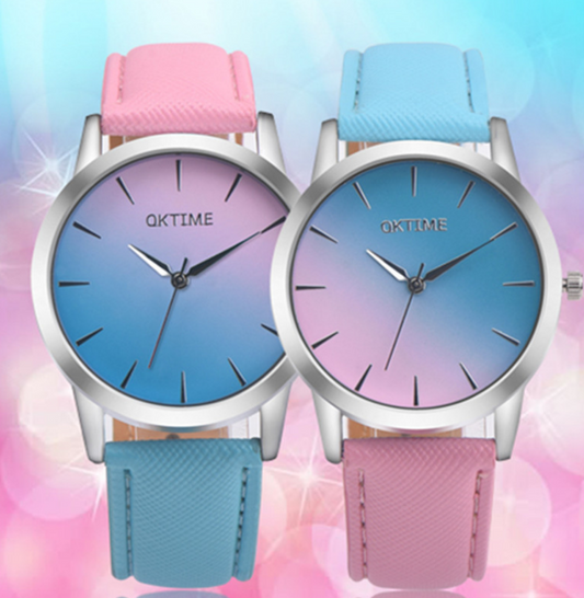 Fashion Casual Retro Rainbow Design Watch Women Analog Quartz Wristwatches Clock   Elegant Lady Wristwatch Woman Time